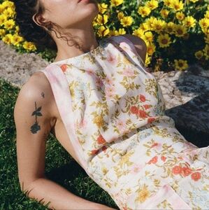 SOLD Spell FLORA LINEN JUMPSUIT Pastel Fits XS